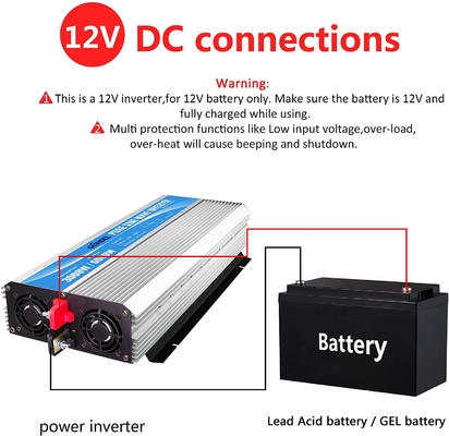 리모콘과 AC120V에 대한 3000W 순수 사인파 역변환 장치 DC12V