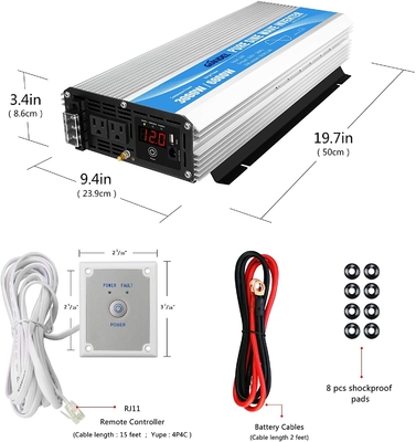 리모콘과 AC120V에 대한 3000W 순수 사인파 역변환 장치 DC12V