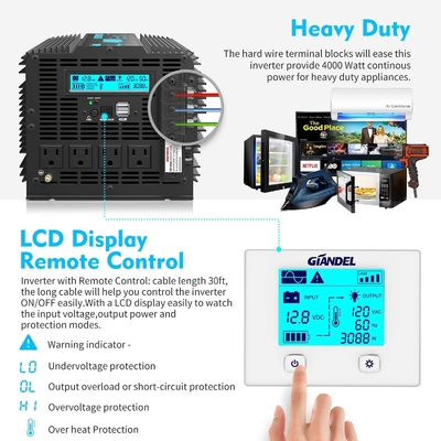 DC24V 하이브리드 태양 인버터 잔델 4000W 과중한 업무 순수 사인파 역변환 장치